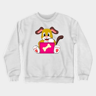 Dog with Laptop Crewneck Sweatshirt